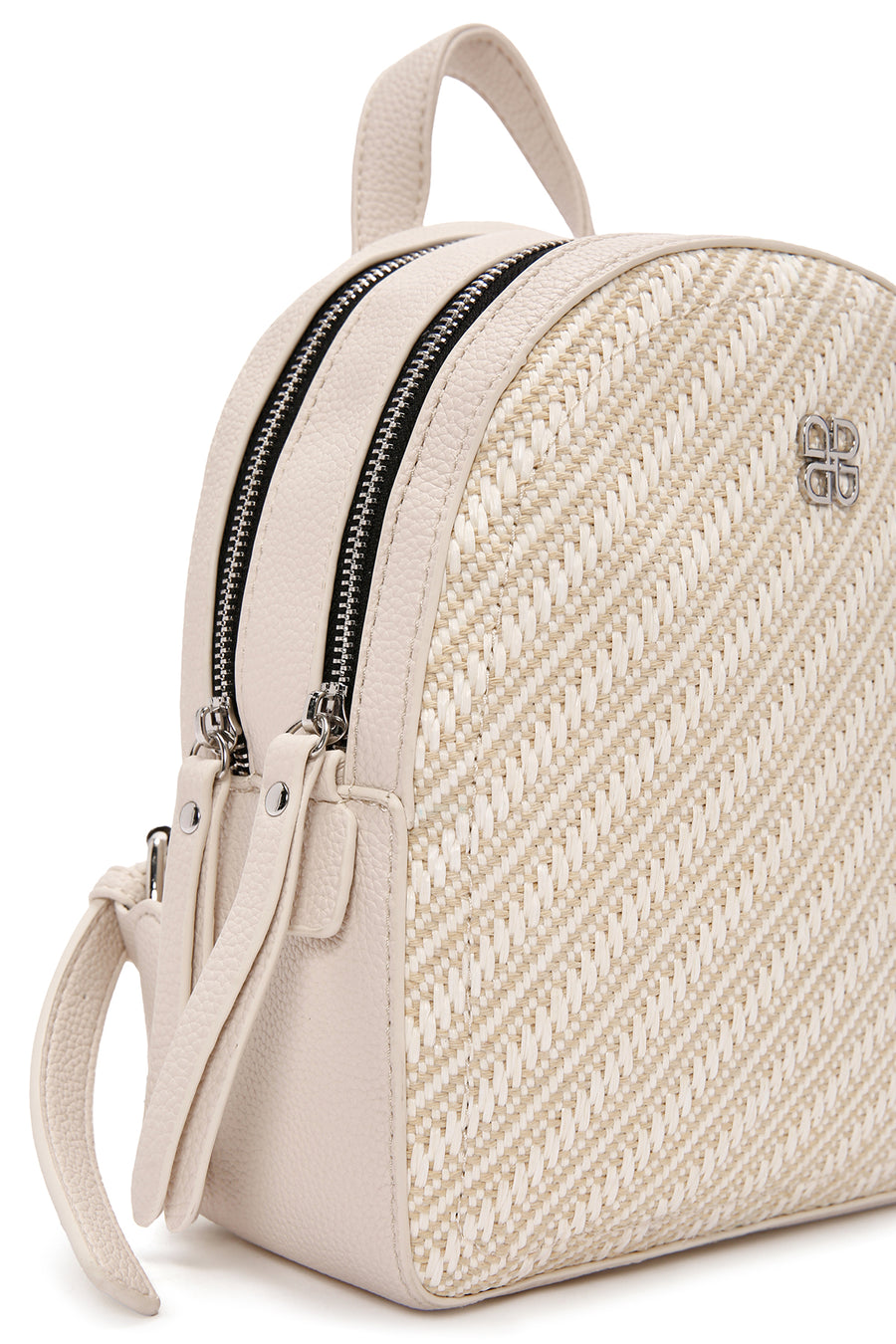 Women's Cream Straw Backpack