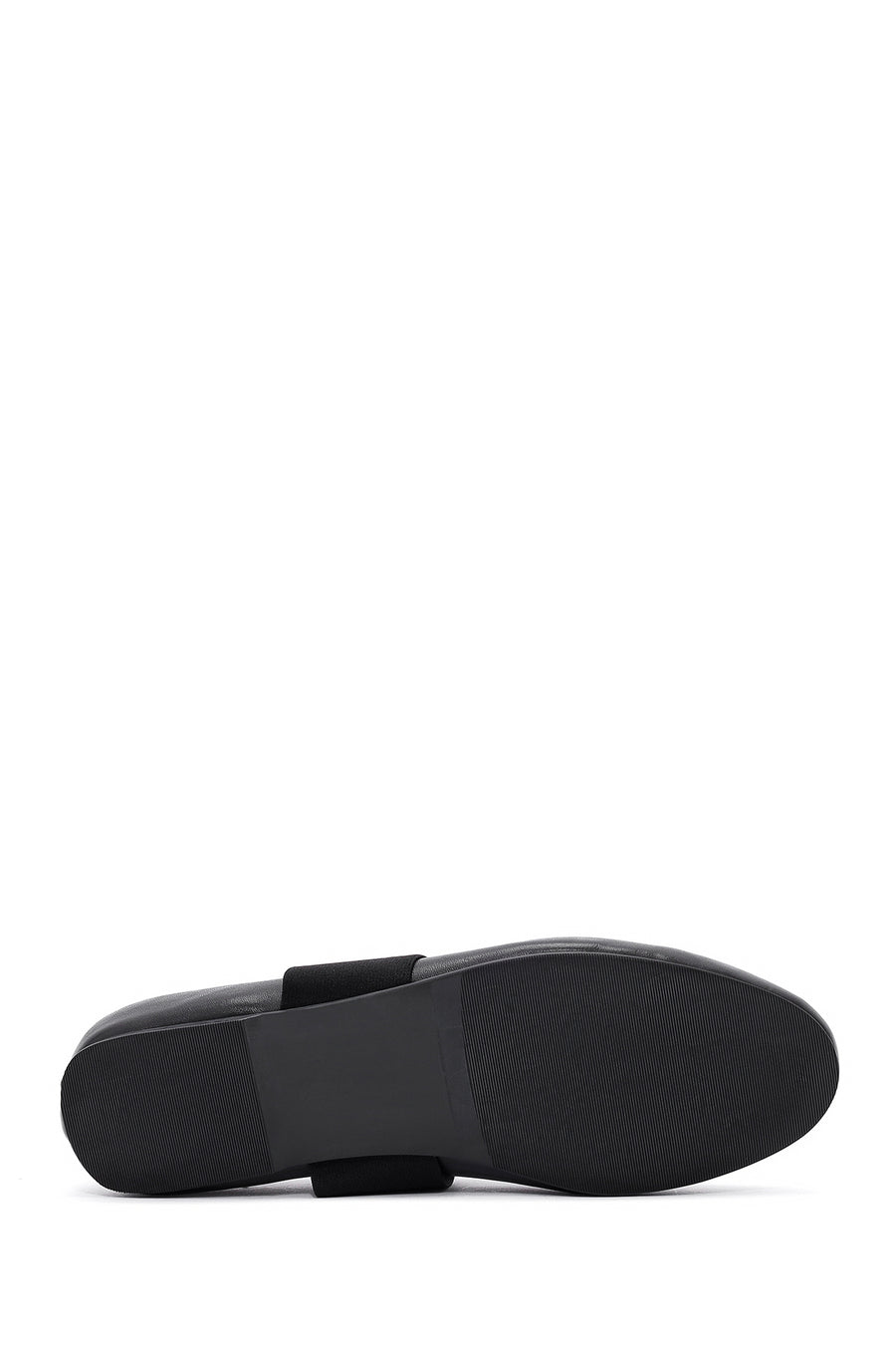 Women's Black Buckle Detailed Leather Ballerinas