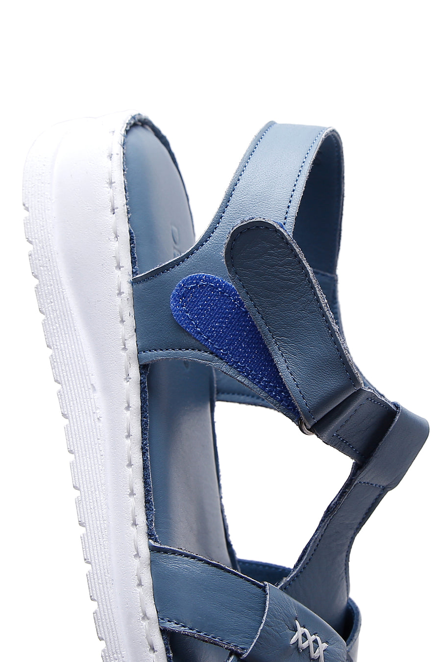 Kadın Mavi Deri Comfort Sandalet