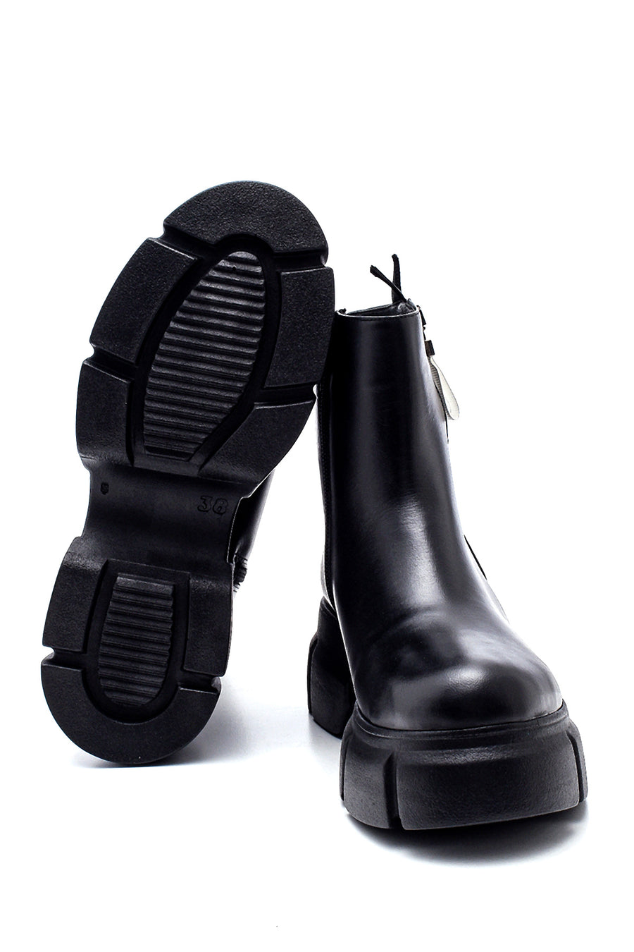 Women's Thick Soled Leather Boots
