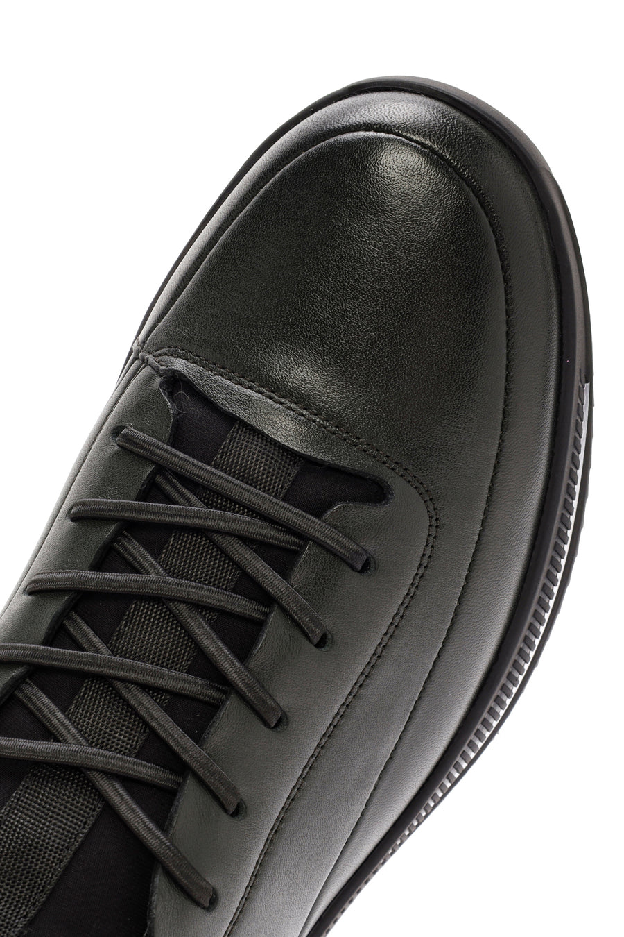 Erkek Yeşil Bağcıklı Deri Sneaker