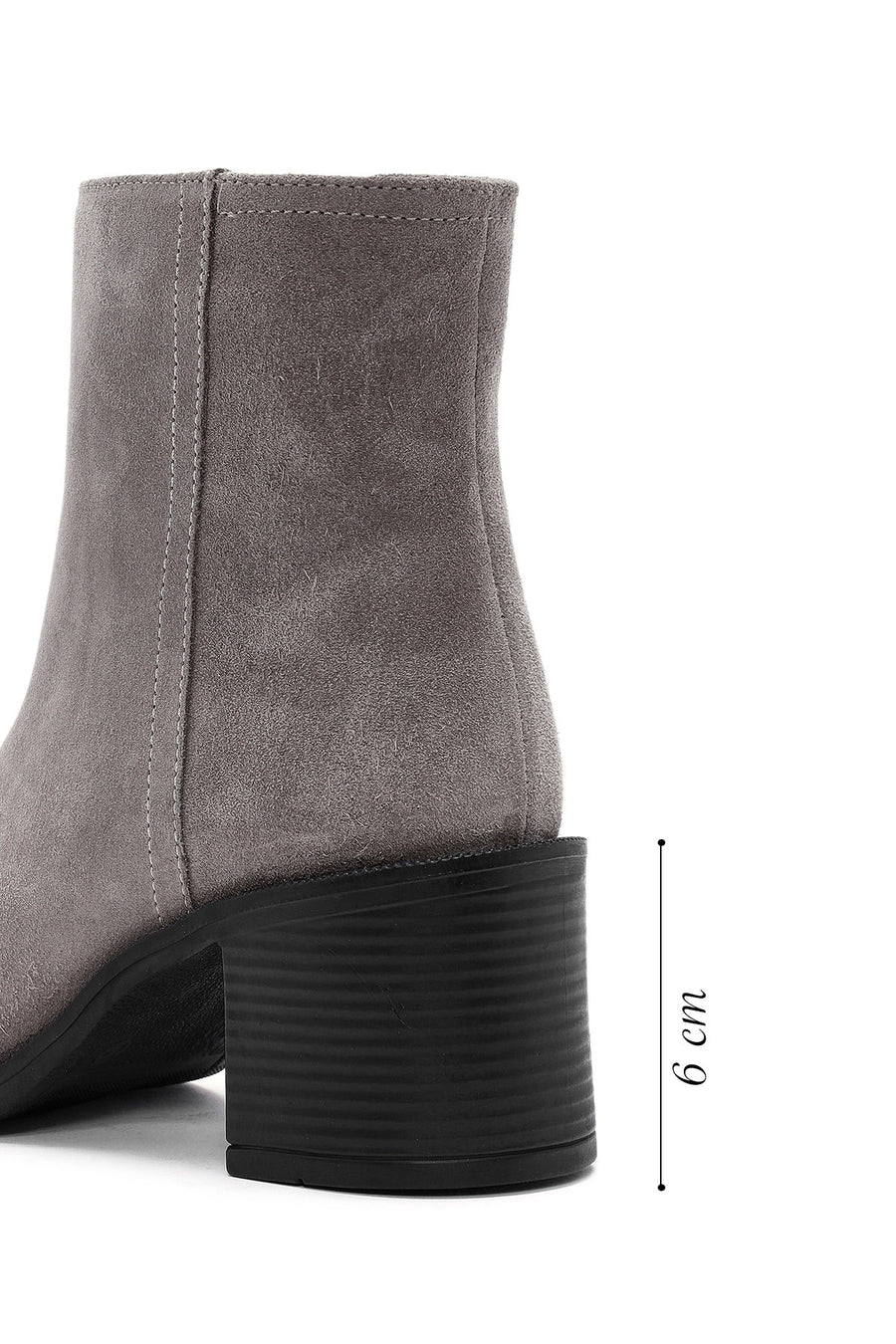 Women's Mink Zippered Thick Heel Suede Leather Boots