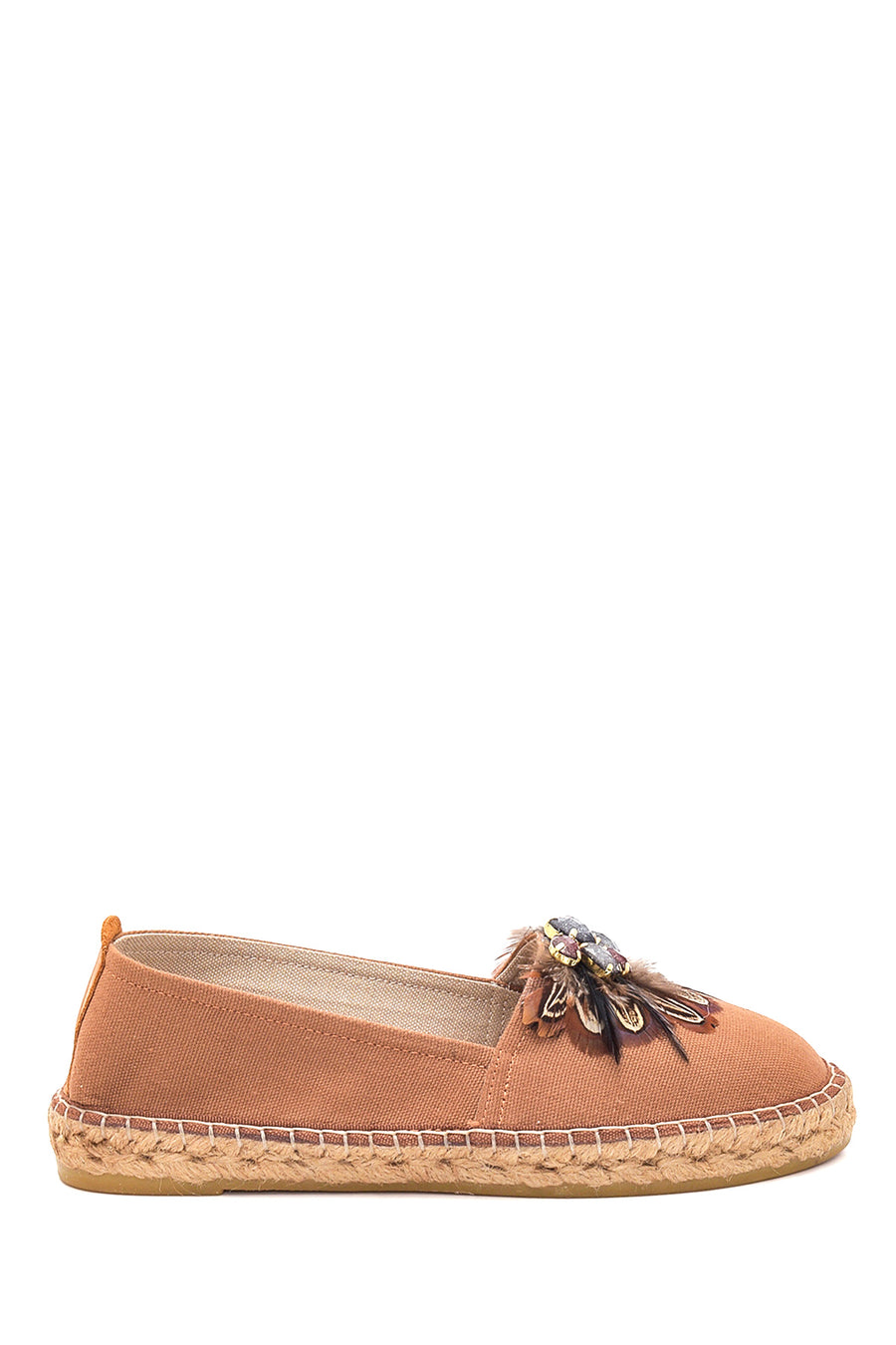 Women's Tan Stone Straw Sole Espadrille 22SFD20686F | Derimod