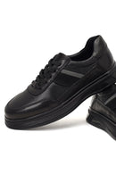 Men's Black Lace-Up Leather Casual Sneaker | Derimod