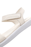 Kadın Bej Deri Comfort Sandalet | Derimod