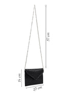 Woman Black Chain-Strap Rhinestone Evening Bag | Derimod