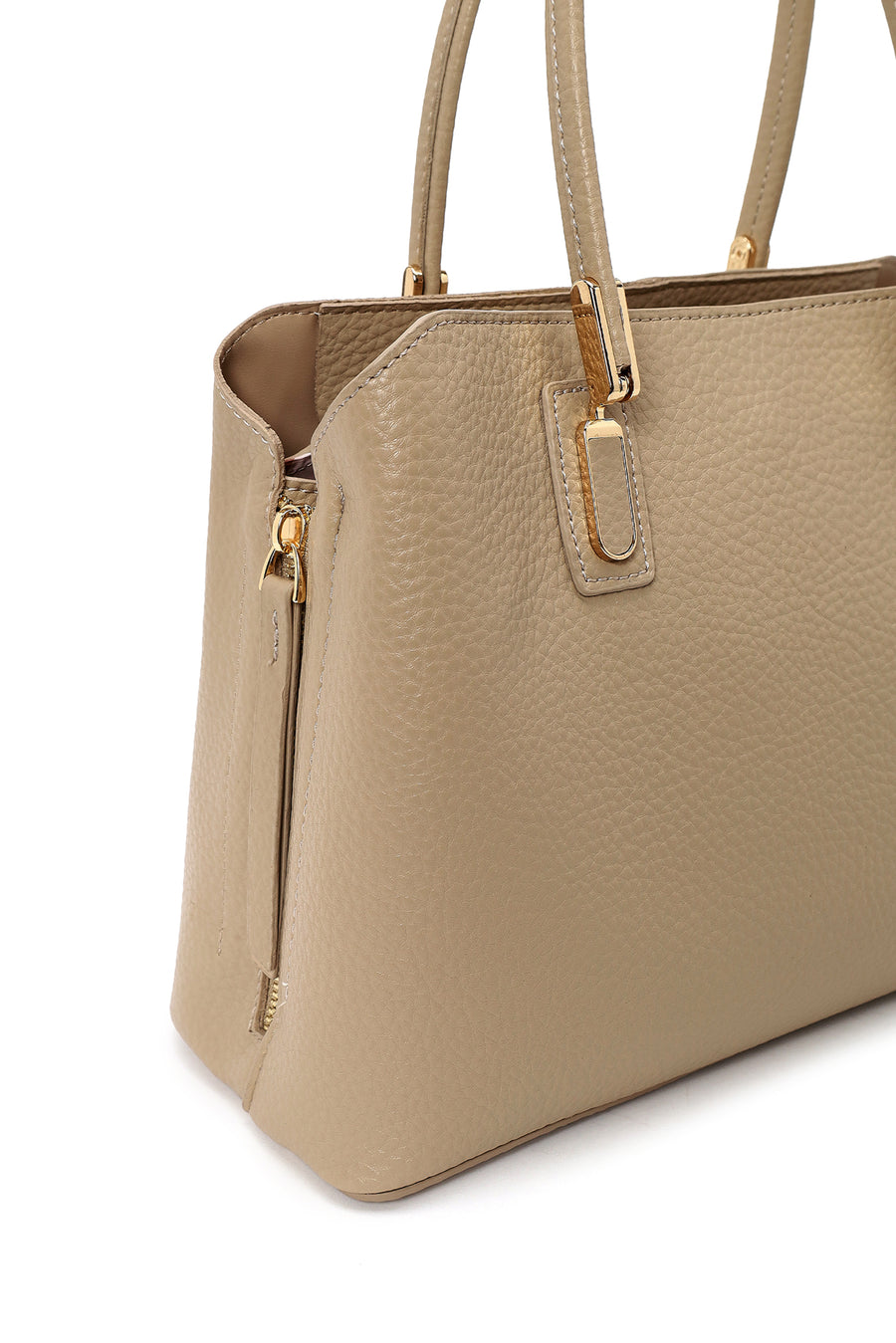 Woman Cream Classic Long-Strap Shoulder Bag