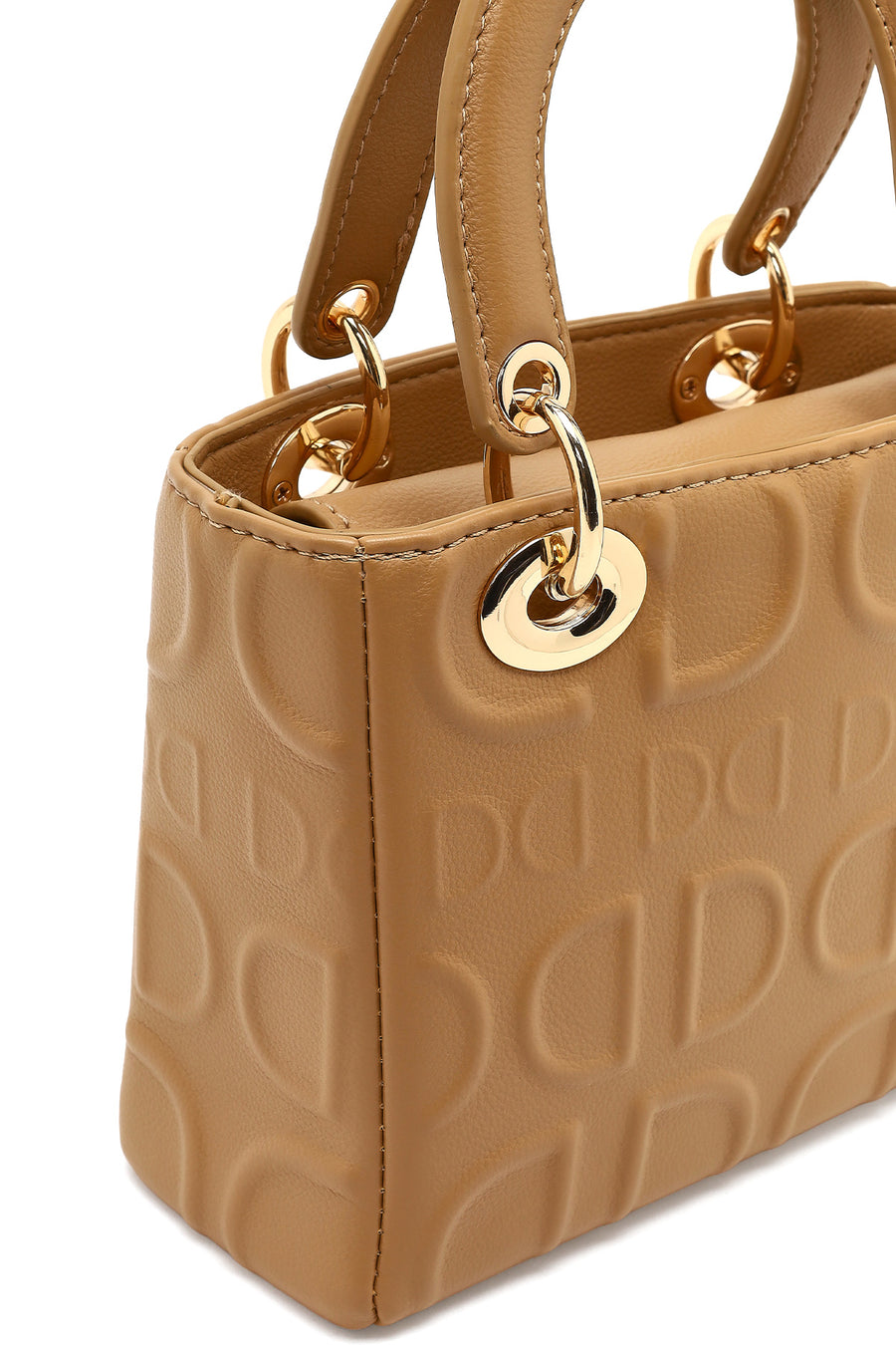 Women's Beige Long Strap Printed Mini Shoulder Bag