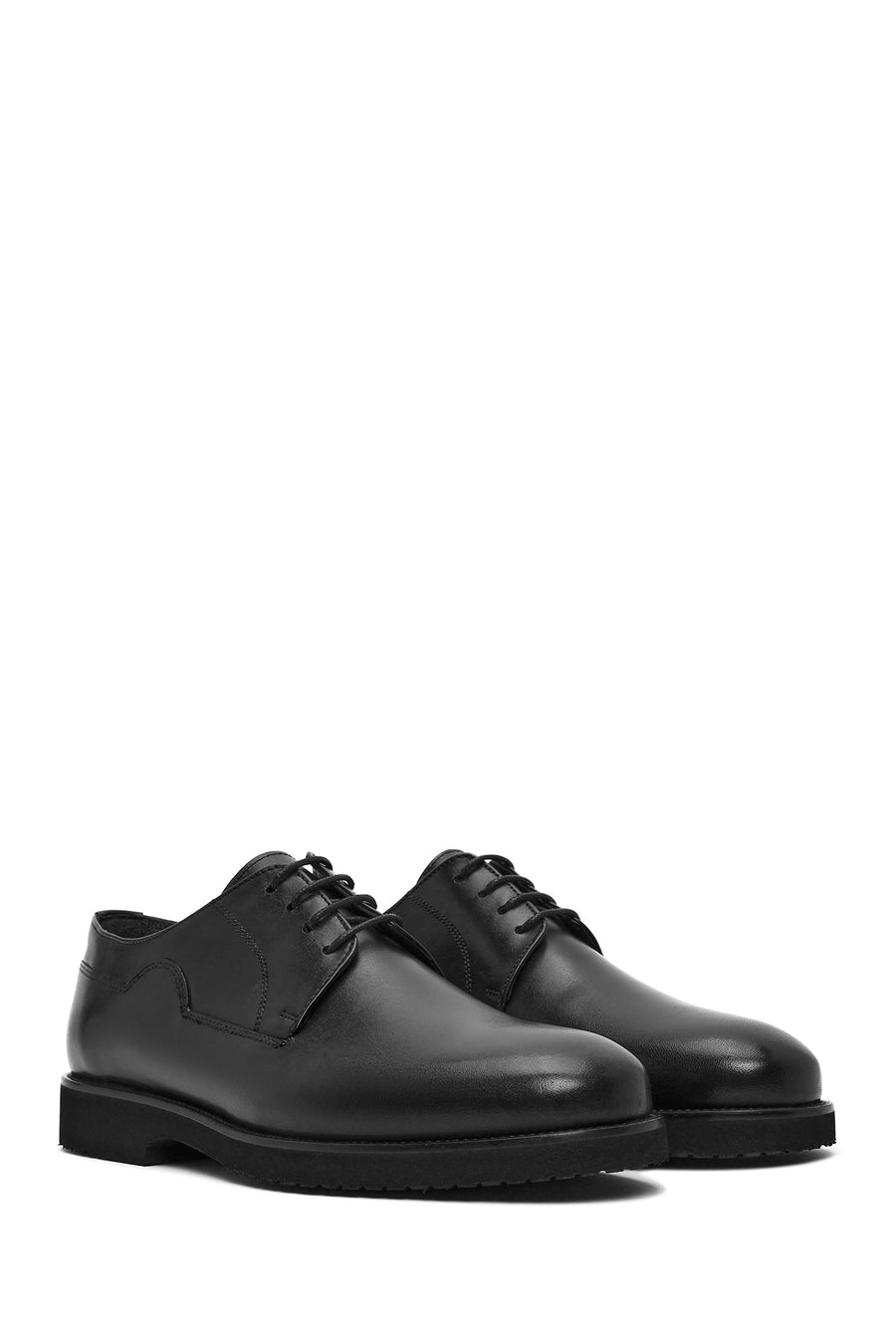 Men's Black Lace-up Leather Casual Shoes