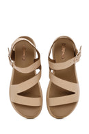 Women's Brown Ankle Strap Thick Soled Leather Sandals | Derimod