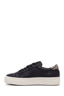 Kadın Siyah Bağcıklı Deri Sneaker | Derimod