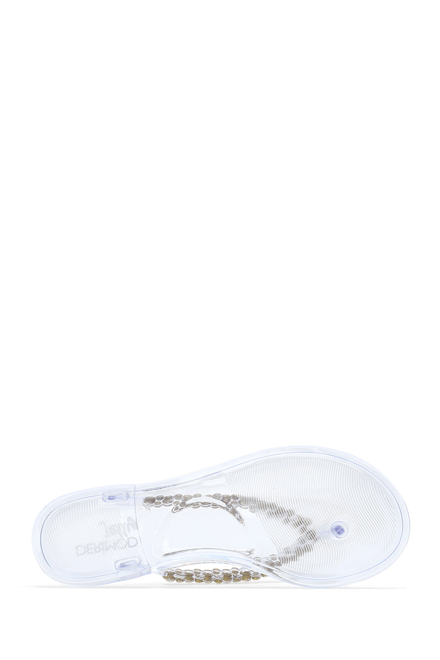 Women's Transparent Flip Flops with Stones Jelly Slippers