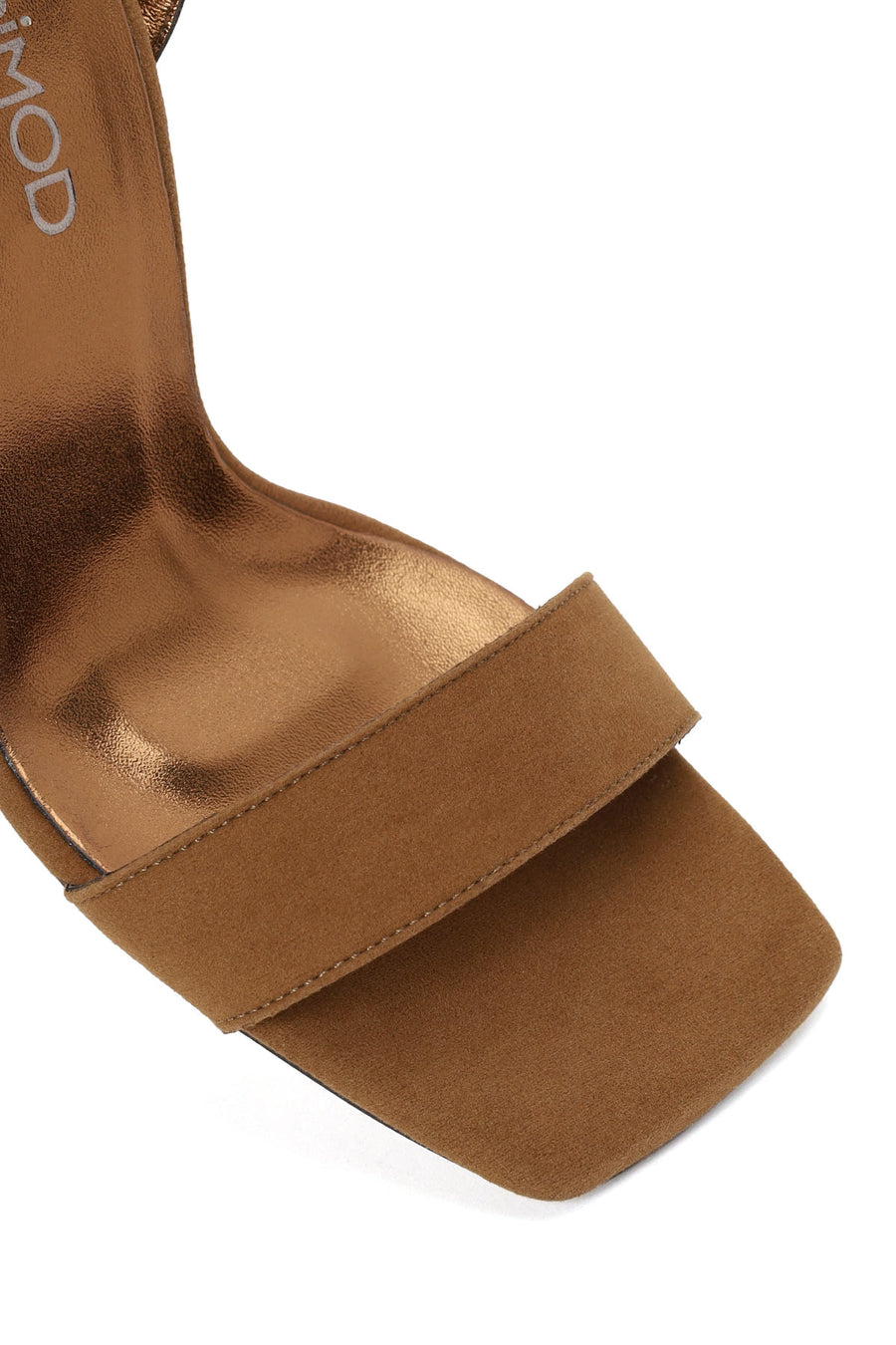 Woman Tan Ankle-Buckle Wedge-Heel Suede Sandal