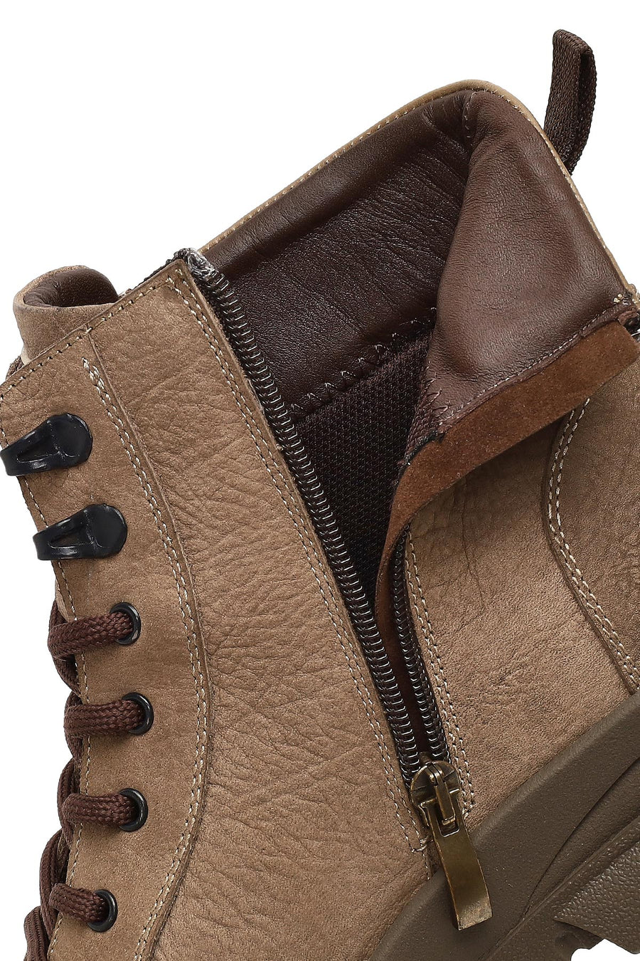 Male Mink Zip Closure Nubuck Leather Boots