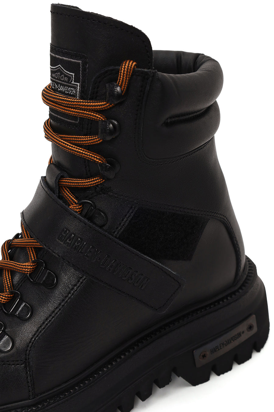 Harley Davidson Woman Black Angelhard Lace-Up Leather Combat Boots