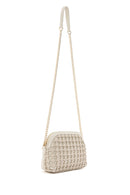 Women's Beige Knitted Patterned Long Strap Crossbody Bag | Derimod