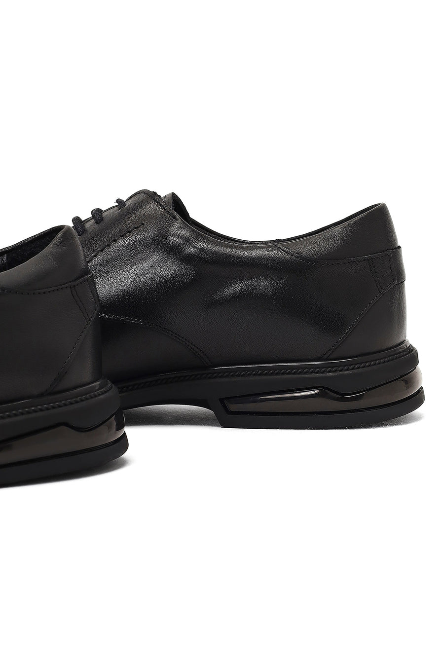Men's Black Lace-up Leather Casual Shoes