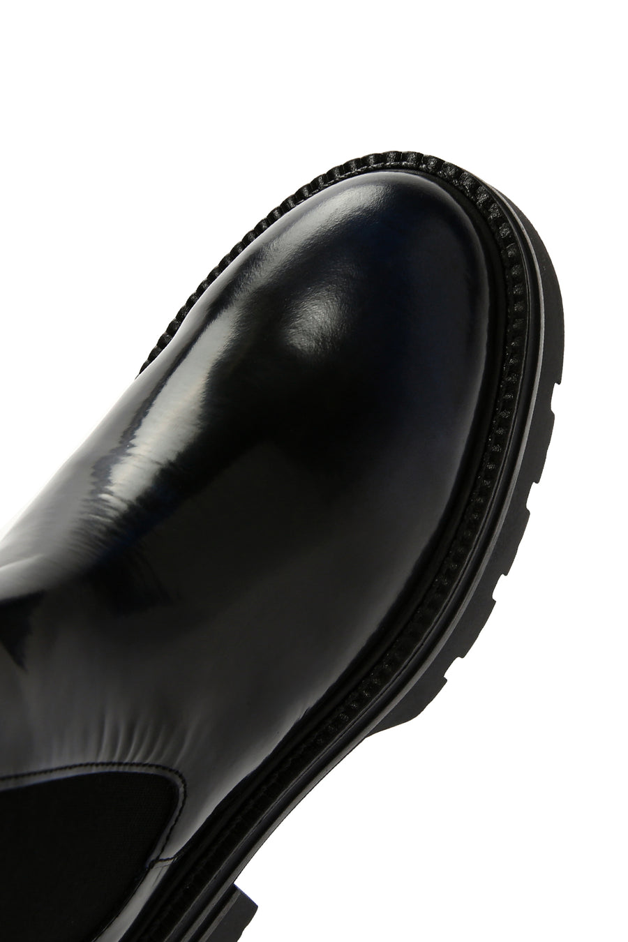 Women's Navy Blue Leather Chelsea Boots