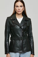 Mayfair Women's Black Leather Jacket | Derimod
