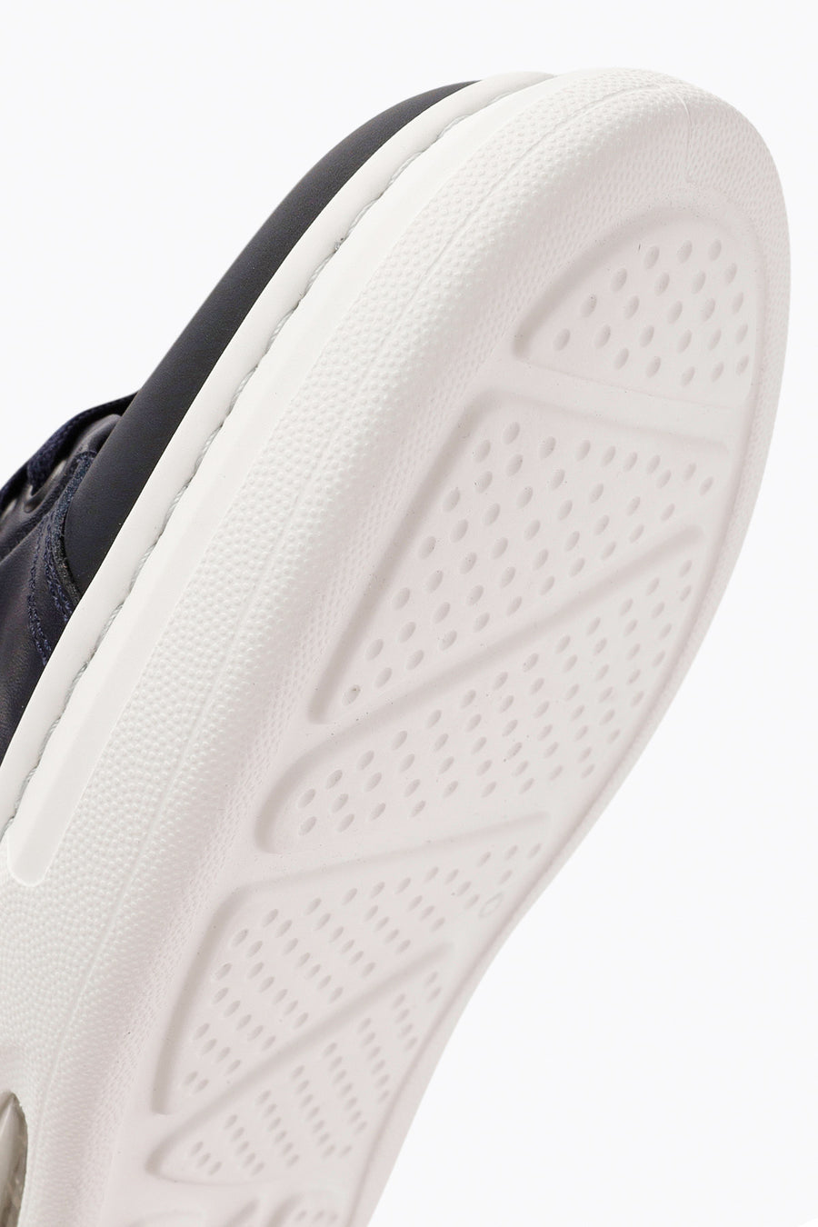 Erkek Lacivert Bağcıklı Kalın Tabanlı Deri Sneaker