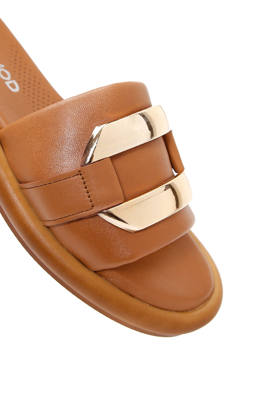 Women's Tan Leather Comfort Slippers