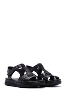 Women's Black Leather Comfort Sandals | Derimod