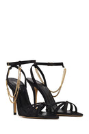 Woman Black Ankle-Strap Buckled High Thin-Heel Sandal | Derimod