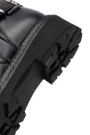 Women's Black Zippered Thick-Soled Boots | Derimod