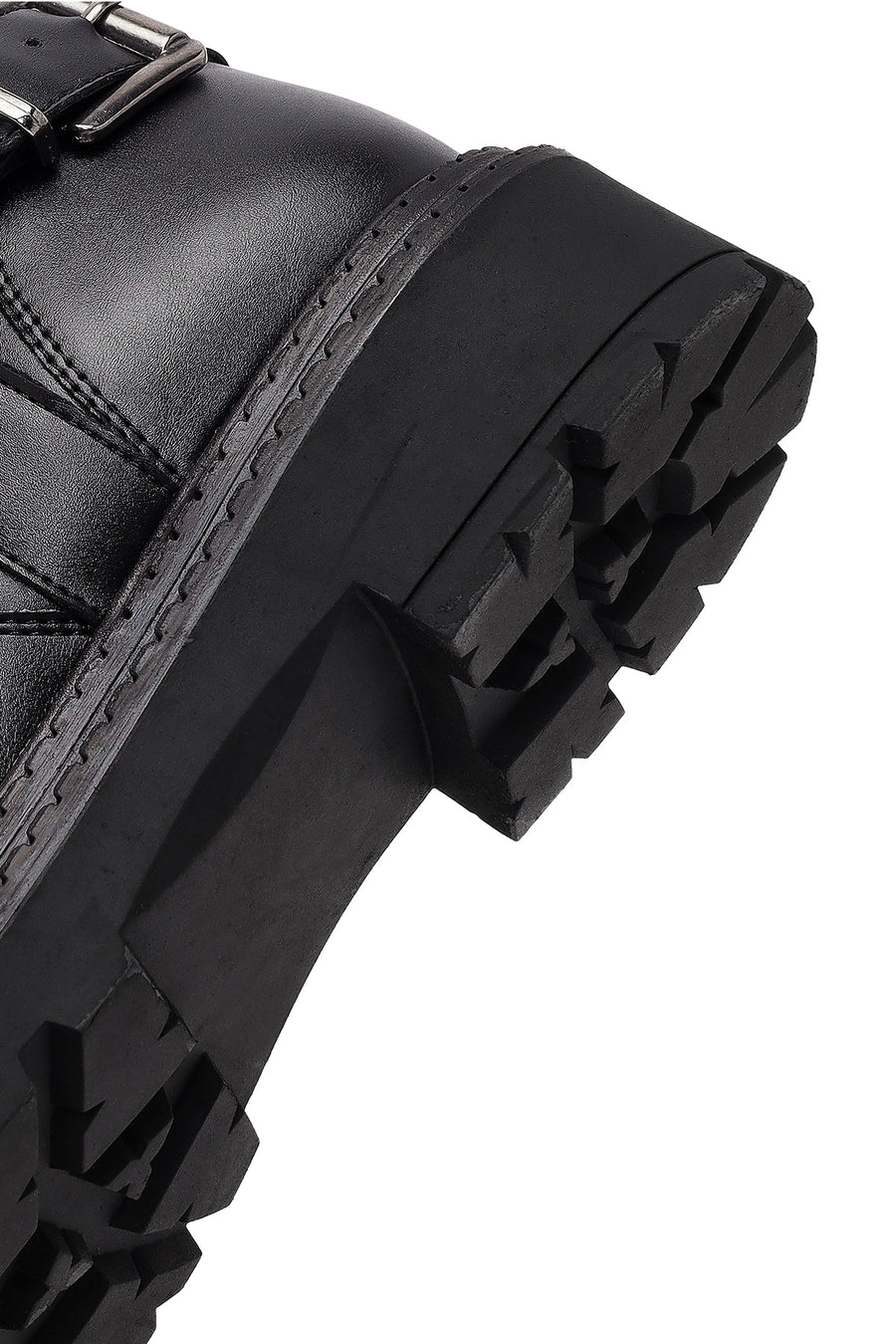 Women's Black Zippered Thick-Soled Boots