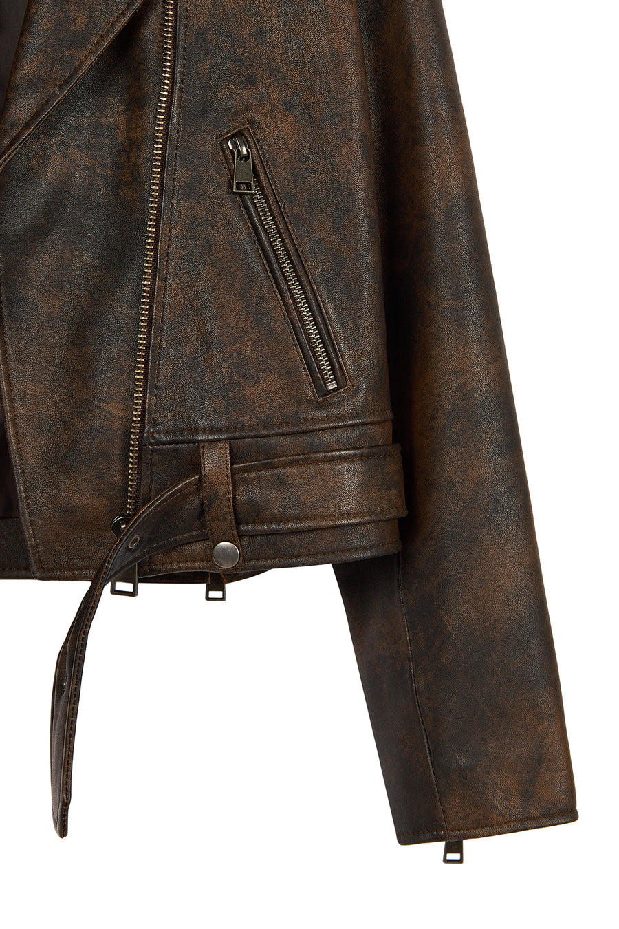Newage Woman Brown Slim-Fit Biker Leather Jacket