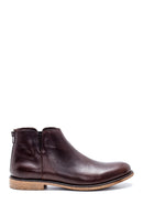 Men's Leather Back Zippered Classic Boots | Derimod