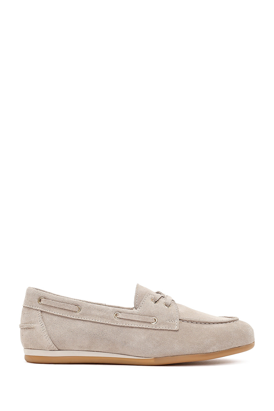 Women's Beige Lace-up Suede Leather Shoes 26PFD370810 | Derimod