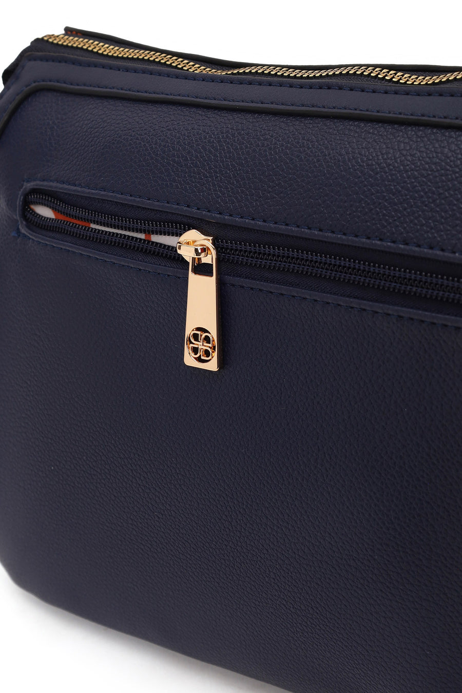 Woman Navy Crossbody Bag with Accessory Details