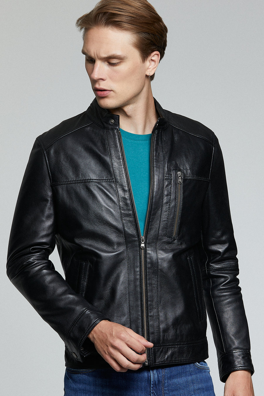 Ford Men's Black Leather Jacket