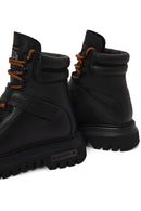 Harley Davidson Woman Black Angelhard Lace-Up Leather Combat Boots | Derimod