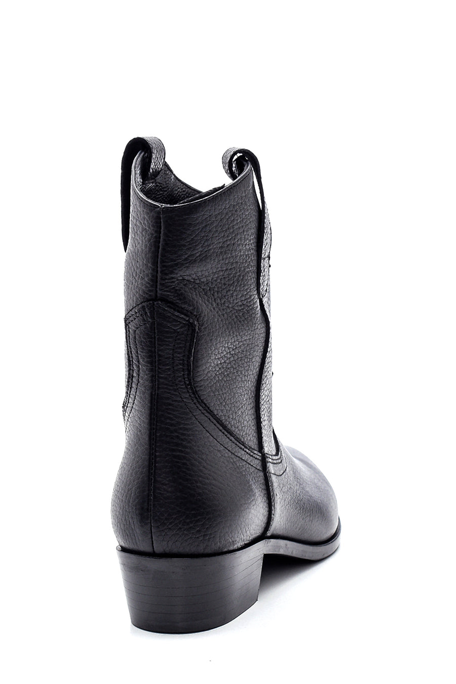 Women's Leather Short Heeled Cowboy Boots