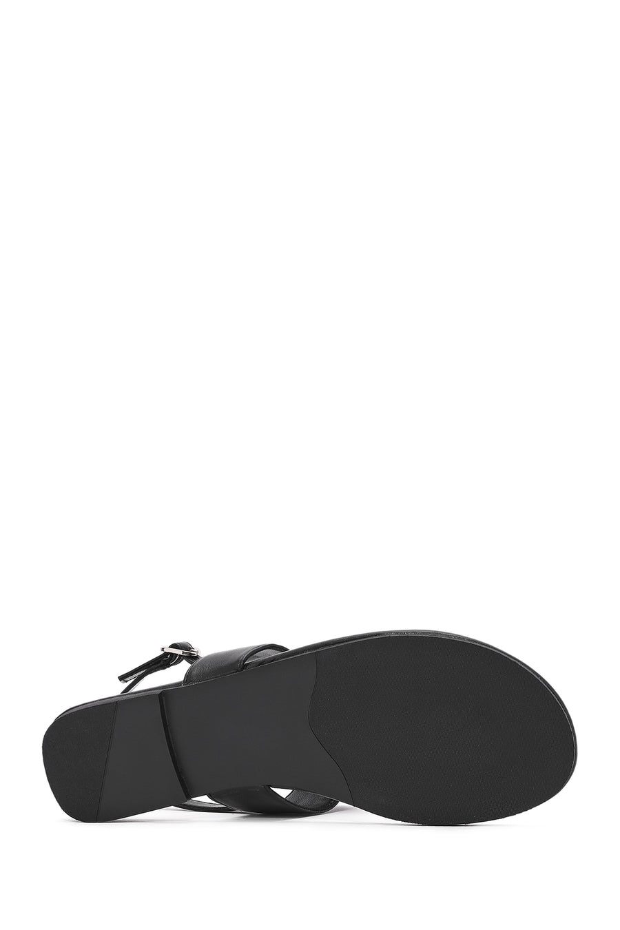 Women's Black Flower Detailed Flip Flop Sandals