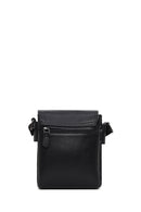 Male Black Leather Messenger Bag | Derimod