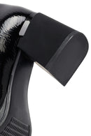 Woman Black Zip Closure Chunky-Heeled Boots | Derimod