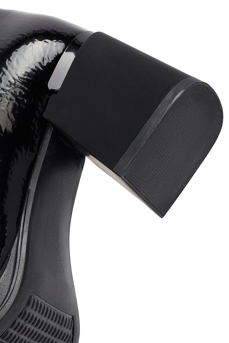 Woman Black Zip Closure Chunky-Heeled Boots