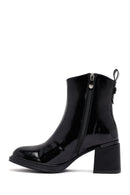 Woman Black Zip Closure Chunky-Heeled Boots | Derimod