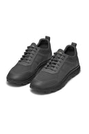 Geox Erkek Gri Spherica Bağcıklı Deri Sneaker | Derimod