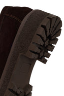 Woman Brown Thick-soled Suede Leather Masculine Loafer | Derimod