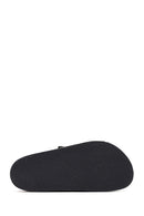 Men's Khaki Buckled Nubuck Leather Slippers | Derimod