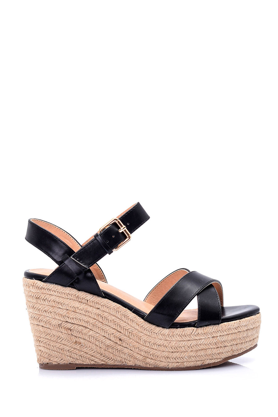 Women's Straw Sole Wedge Heeled Sandals 19SFE214018 | Derimod