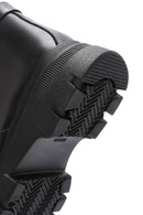Woman Black Zippered Thick Sole Leather Boat | Derimod