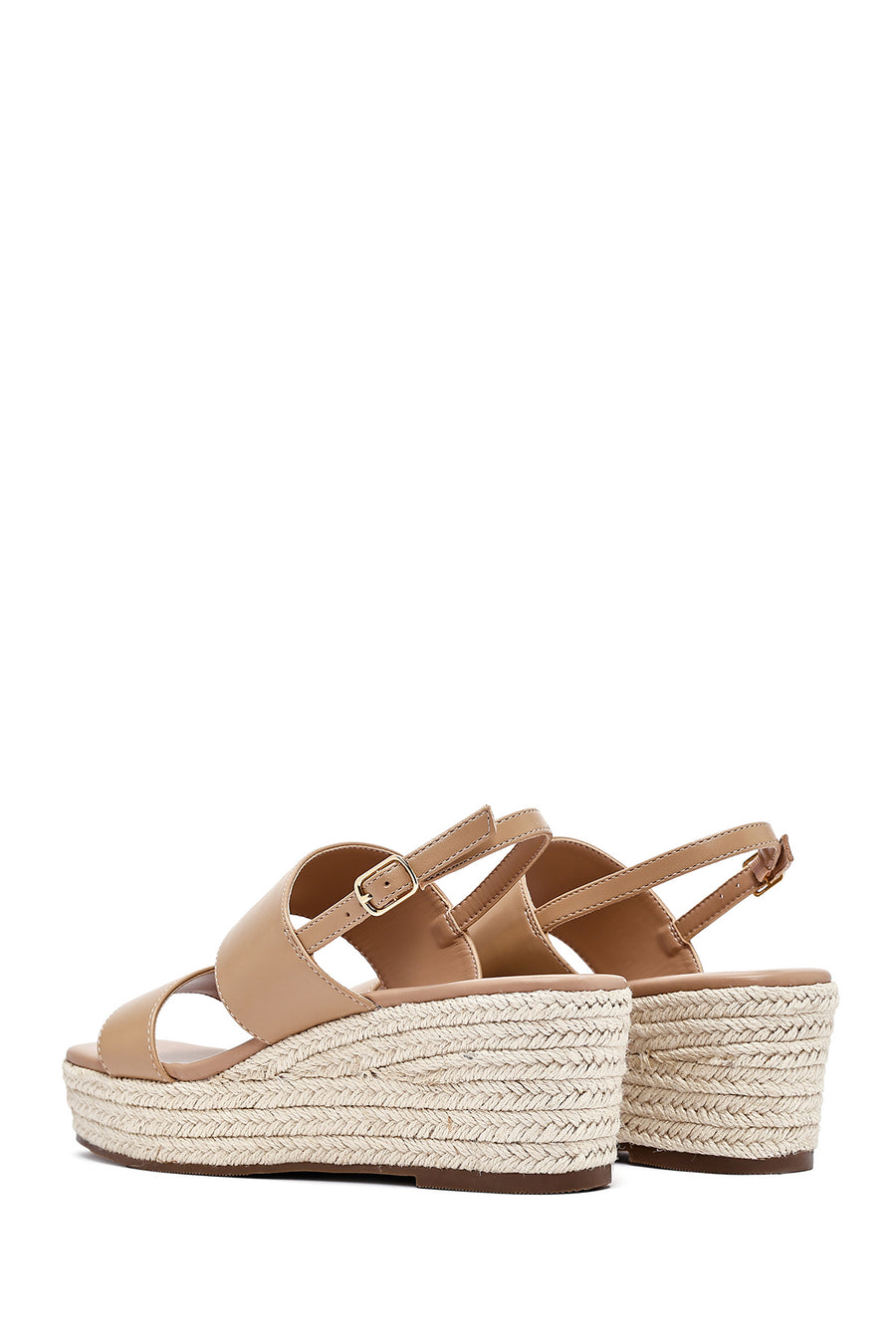 Women's Mink Ankle Buckle Wedge Heel Espadrille Sandals