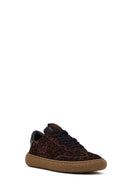 Women's Leopard Suede Leather Sneaker | Derimod