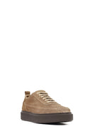 Men's Mink Lace-Up Thick Soled Suede Leather Sneaker | Derimod