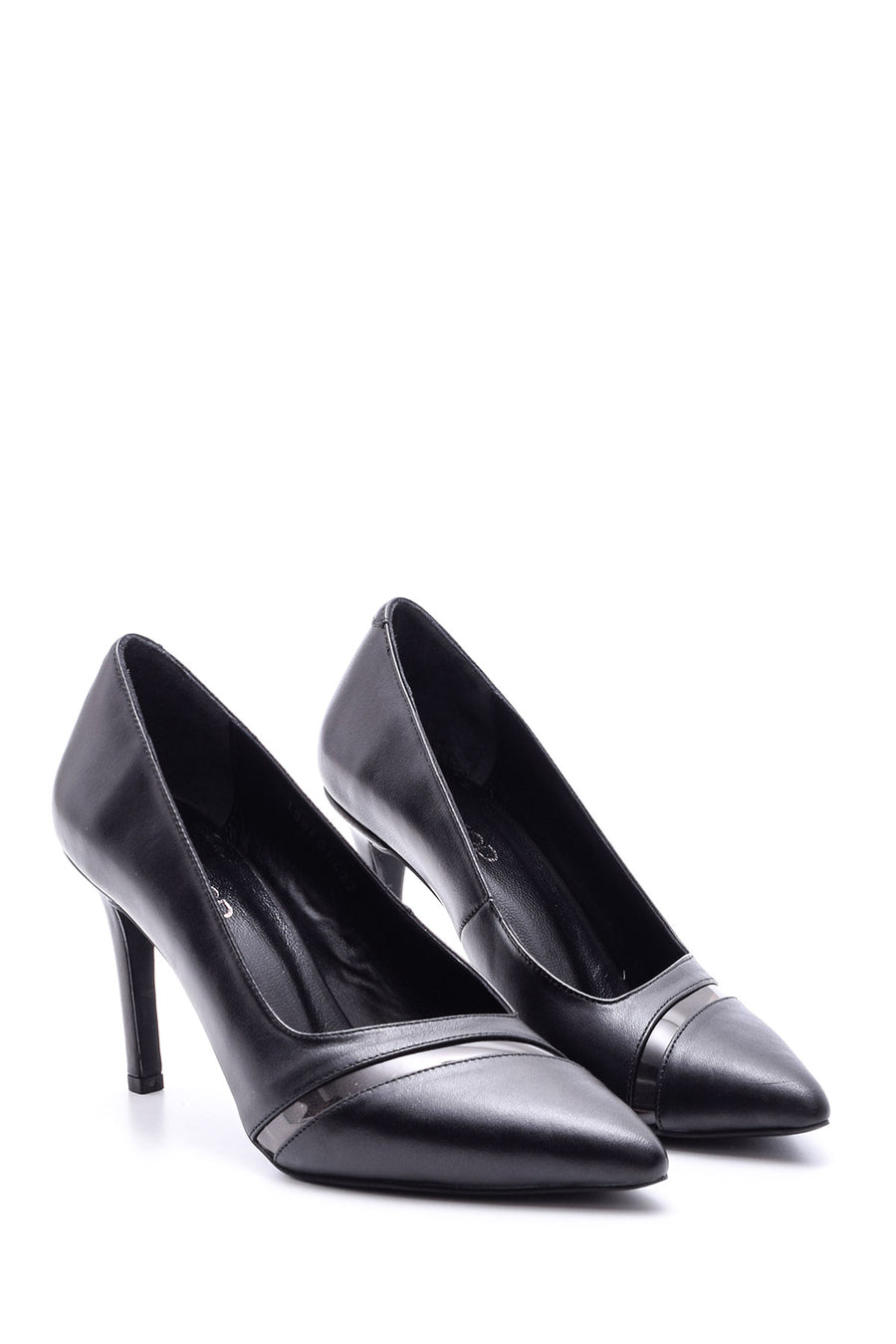 Women's Transparent Detailed Leather Stiletto